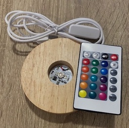 [MI196] Base led multicolor madera 10 cm con mando