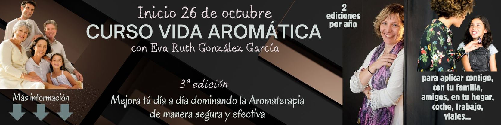 Cabecera de nuestra web, cursos de aromaterapia, cursos de reiki, cursos de jabones naturales...