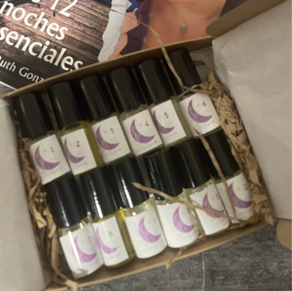 Kit de aceites esenciales para acompañar la lectura del libro &quot;Las 12 noches esenciales&quot;