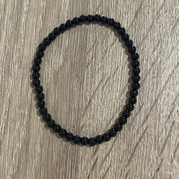 [MI268] Pulsera de  Obsidiana negra 4mm